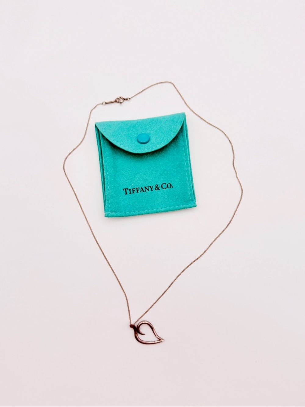 Tiffany & Co. Open Leaf Pendant Necklace 18" Sterling Silver 925 Vintage 1987